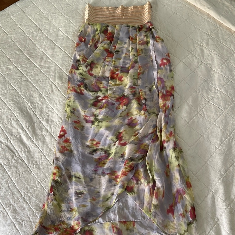 Silk Strapless Elizabeth and James Tulip Hem Dress